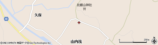 秋田県横手市山内筏植田表周辺の地図