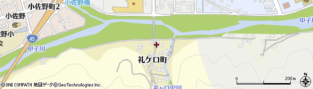 岩手県釜石市礼ケ口町周辺の地図