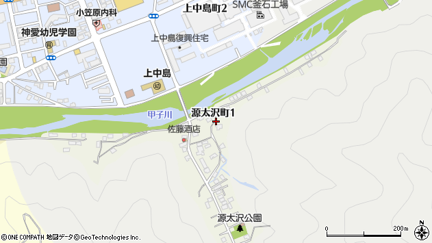 〒026-0042 岩手県釜石市源太沢町の地図