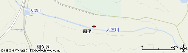 秋田県横手市大屋寺内（風平）周辺の地図
