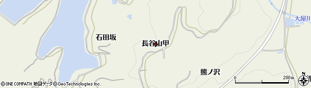秋田県横手市大屋寺内（長谷山甲）周辺の地図