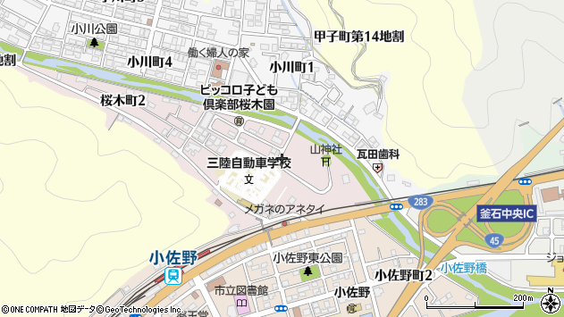 〒026-0046 岩手県釜石市桜木町の地図