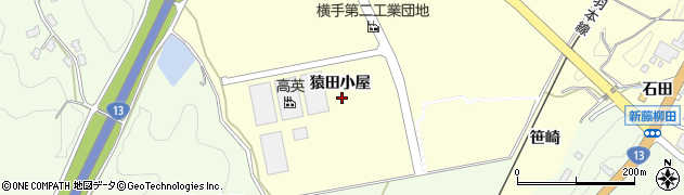 秋田県横手市柳田猿田小屋周辺の地図