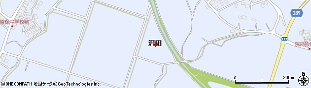 秋田県にかほ市院内沢田周辺の地図