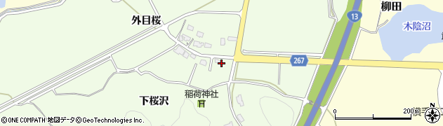 秋田県横手市外目（下桜沢）周辺の地図