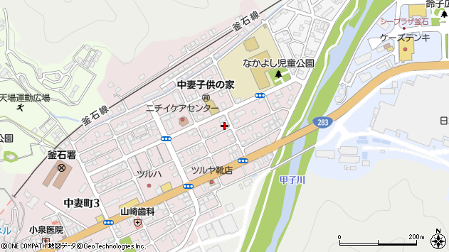 〒026-0034 岩手県釜石市中妻町の地図