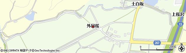 秋田県横手市外目（桜）周辺の地図