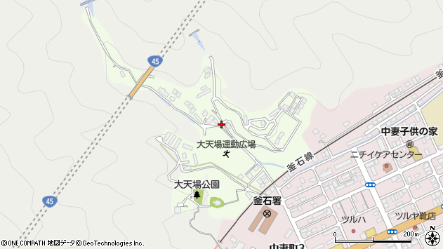 〒026-0035 岩手県釜石市八雲町の地図
