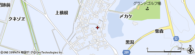 秋田県にかほ市院内（上横根）周辺の地図