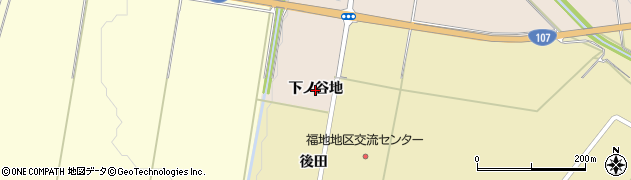 秋田県横手市雄物川町南形（下ノ谷地）周辺の地図