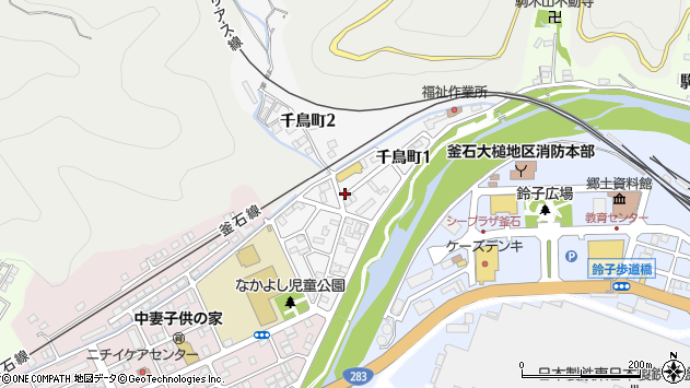 〒026-0032 岩手県釜石市千鳥町の地図