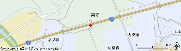 秋田県にかほ市三森（高寺）周辺の地図