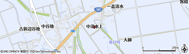 秋田県横手市平鹿町中吉田（中清水上）周辺の地図