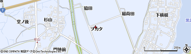 秋田県にかほ市院内（ヲカタ）周辺の地図