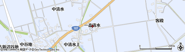 秋田県横手市平鹿町中吉田一盃清水周辺の地図