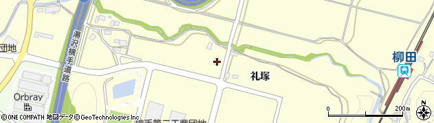 秋田県横手市柳田礼塚周辺の地図