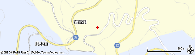 秋田県にかほ市平沢石高沢周辺の地図