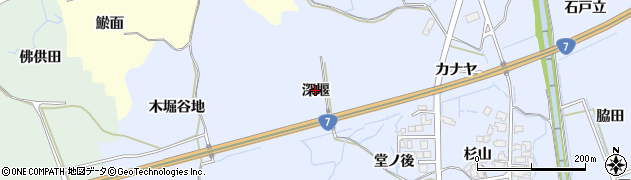 秋田県にかほ市院内（深堰）周辺の地図