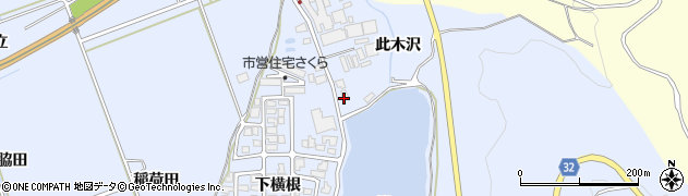 秋田県にかほ市院内（此木沢）周辺の地図