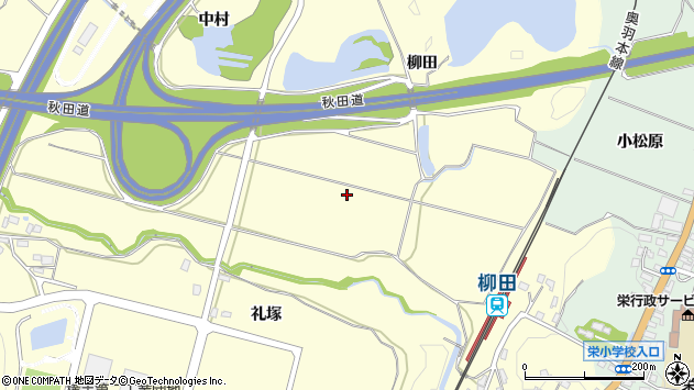 〒013-0054 秋田県横手市柳田の地図