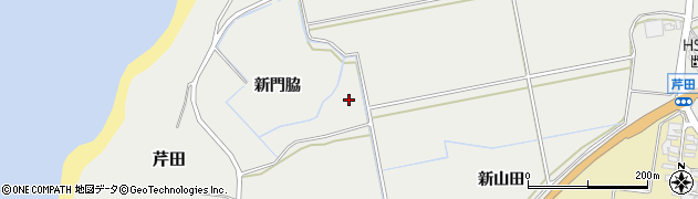 秋田県にかほ市芹田（新門脇）周辺の地図