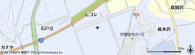 秋田県にかほ市院内（ヒコシ）周辺の地図