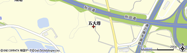 秋田県横手市柳田（五大尊）周辺の地図