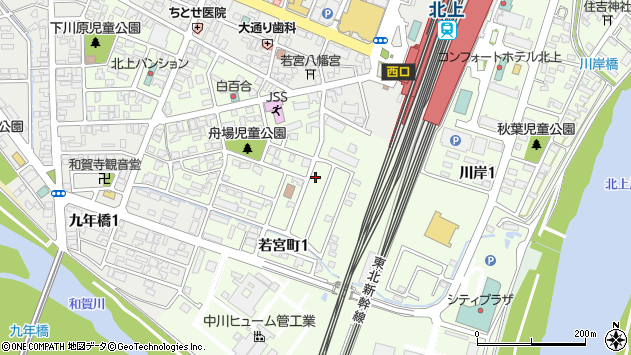 〒024-0064 岩手県北上市若宮町の地図