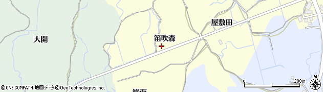秋田県にかほ市平沢（笛吹森）周辺の地図