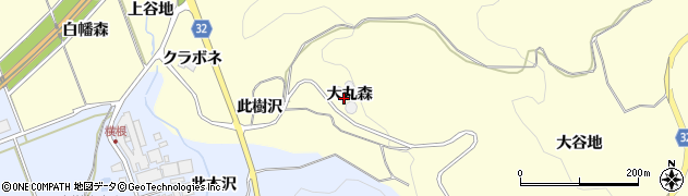 秋田県にかほ市平沢（大丸森）周辺の地図