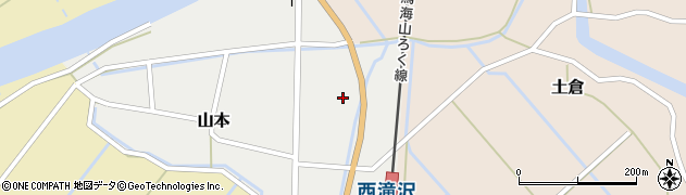 秋田県由利本荘市山本（家岸）周辺の地図