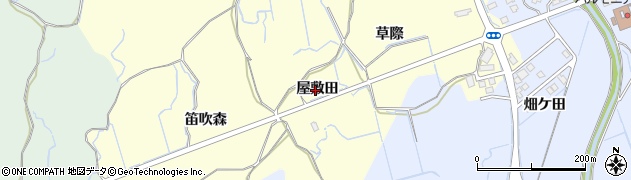 秋田県にかほ市平沢（屋敷田）周辺の地図