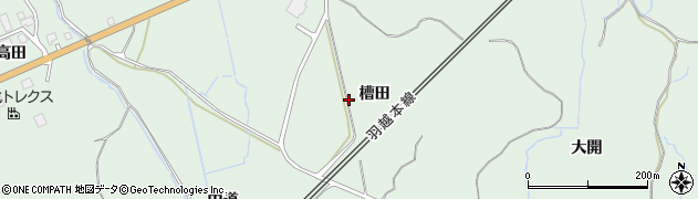 秋田県にかほ市三森（槽田）周辺の地図