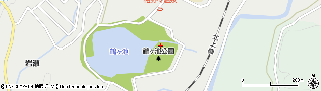 秋田県横手市山内土渕鶴ケ池周辺の地図