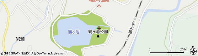 秋田県横手市山内土渕（鶴ケ池）周辺の地図