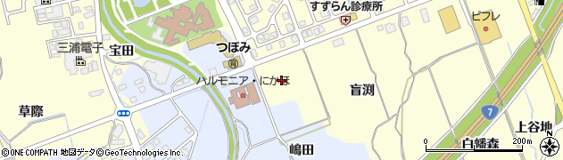 秋田県にかほ市平沢（長表）周辺の地図