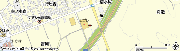 秋田県にかほ市平沢（中谷地）周辺の地図