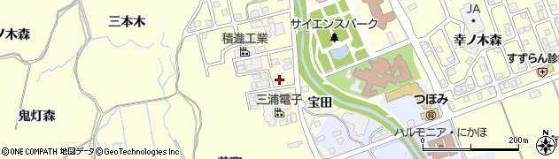 秋田県にかほ市平沢（堺田）周辺の地図