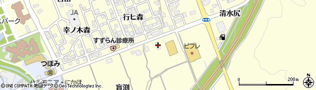 秋田県にかほ市平沢（白幡森）周辺の地図