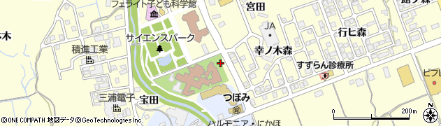秋田県にかほ市平沢（宝田）周辺の地図