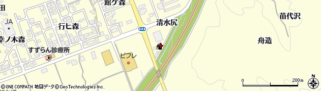 秋田県にかほ市平沢清水尻155周辺の地図