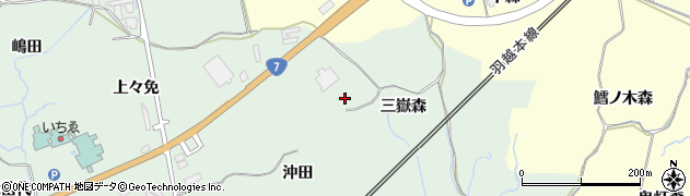 秋田県にかほ市三森三嶽森周辺の地図