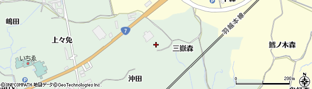 秋田県にかほ市三森（三嶽森）周辺の地図