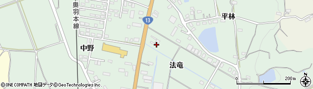 秋田県横手市大屋新町法竜周辺の地図