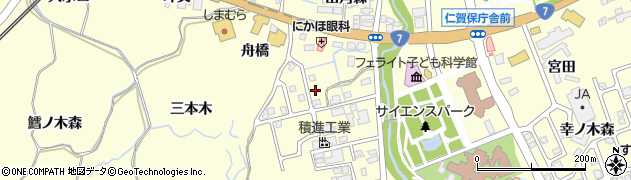 秋田県にかほ市平沢田角森57周辺の地図