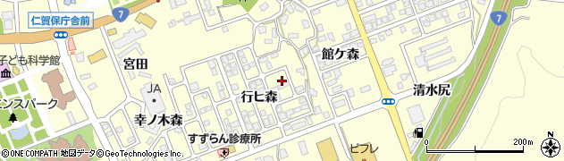 秋田県にかほ市平沢行ヒ森16-30周辺の地図