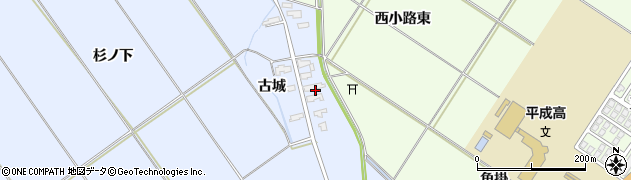 秋田県横手市平鹿町中吉田古城周辺の地図