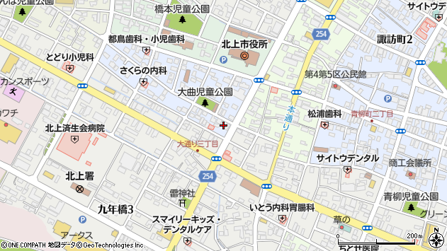 〒024-0091 岩手県北上市大曲町の地図