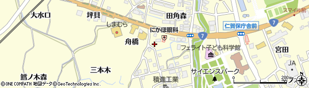 秋田県にかほ市平沢平石周辺の地図