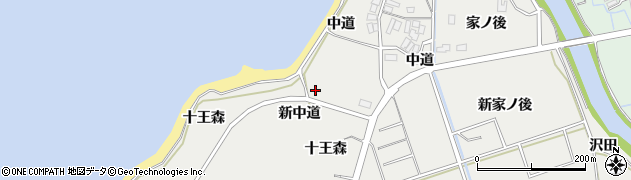 秋田県にかほ市芹田（新中道）周辺の地図